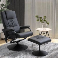 HOMCOM 10 Point PU Leather Electric Massage Recliner & Foot Stool Massager