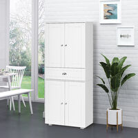 HOMCOM Tall Kitchen Storage Cabinet Cupboard w/ Drawer for Dining Room White