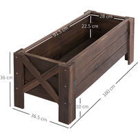 Outsunny Garden Raised Bed Planter Grow Box Outdoor Patio Plant Flower Vegetable