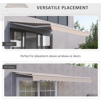 Outsunny Garden Door Awning Retractable Canopy Electric Patio Shelter 3M