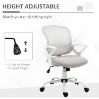 Vinsetto Mesh Office Chair Swivel Seat Task Computer Chair w/ Lumbar Back Support