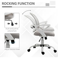 Vinsetto Mesh Task Swivel Chair Home Office Desk w/ Lumbar Back Support, Grey