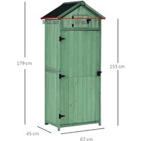 Outsunny Wooden Garden Shed Hut Style Outdoor Tool Storage Box 77x54x179cm