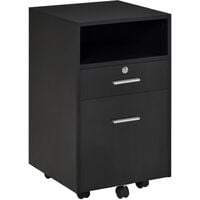 Vinsetto Mobile File Cabinet Lockable Documents Storage w/ 5 Wheels Black