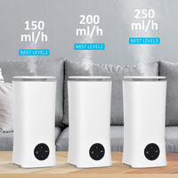HOMCOM 2L Cool Mist Humidifier Ultrasonic Air Humidifier with 7-Colour Lights, 3 Adjustable Mist Mode, Auto Shut Off, 8-10 Working Hours for Home, White