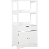 kleankin Bathroom Floor Storage Cabinet Kitchen Sideboard Standing Unit W/ Doors