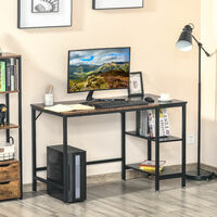 HOMCOM Computer Desk, Home Office Workstation w/ 2 Storage Shelves, Steel Frame