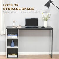 HOMCOM Computer Desk with Storage Shelves Study Home Office Workstation, Grey