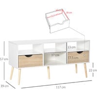 HOMCOM TV Stand Unit Cabinet Media Console Table with Shelves and Drawers