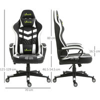 Vinsetto Racing Gaming Chair w/ Lumbar Support, Gamer Office Chair, Black White