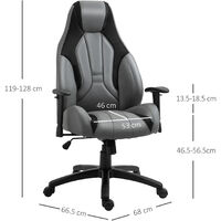 Vinsetto High Back Executive Office Chair Mesh & Fuax Leather Gaming Gamer Chair with Swivel Wheels, Adjustable Height and Armrest, Charcoal Grey