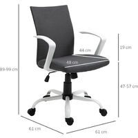 Vinsetto Home Office Linen Chair Swivel Computer Desk Task Chair, Deep Grey