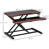 Vinsetto Computer Stand Adjustable Ergonomic Widely Compatible Workstation