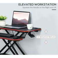 Vinsetto Standing Desk Liftable Computer Stand Height Adjustable Desktop with Keyboard Tray, Workstation Riser for Home Office