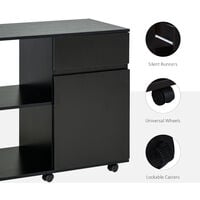 HOMCOM Multi-Compartment Filing Cabinet Printer Stand w/ Drawer Shelves Black