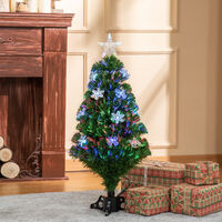 HOMCM Pre-Lit Fibre Optic Artificial Christmas Tree Home Office Xmas Decoration 3ft