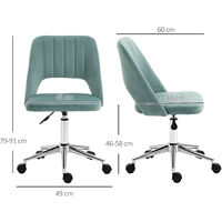 Vinsetto Mid-Back Swivel Home Office Chair Scallop Computer Desk Chair, Green