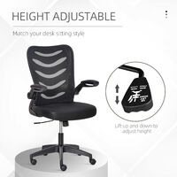 Vinsetto Mesh Office Chair Ergonomic Adjustable Home Swivel Task Desk Seat Black