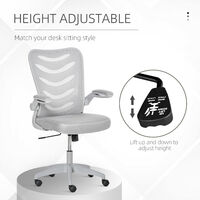 Vinsetto Mesh Office Chair Ergonomic Adjustable Home Swivel Task Desk Seat Grey