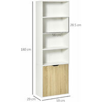 HOMCOM 3-Shelf & Cupboard Tall Bookcase Display Shelf Living Room Study Brown