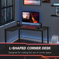 L-Shaped Corner Desk Computer Workstation PC Gaming Desk 145 x 81 x 76cm Right