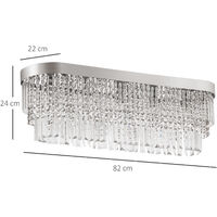 HOMCOM Raindrop Crystal Chandelier Pendant Ceiling Light for Restaurant Kitchen