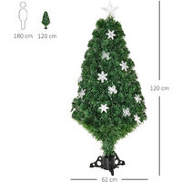 HOMCOM 4FT Prelit Artificial Christmas Tree Fiber Optic LED Light Holiday Tree