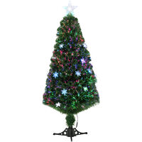HOMCOM 5FT Prelit Artificial Christmas Tree Fiber Optic LED Light Holiday Tree