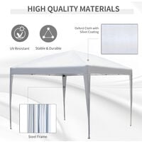 Outsunny 3 x 3m Garden Pop Up Gazebo Marquee Party Tent Wedding Canopy White