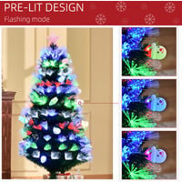 HOMCOM 5FT Pre-Lit Artificial Christmas Tree w/ Fibre Optic LED Light Decoration