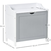 kleankin Bathroom Storage Box Multi-Purpose Storage Unit Laundry Hamper Basket