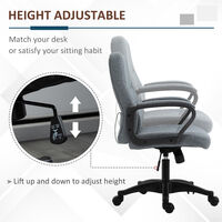 Vinsetto Office Chair with Massager Lumbar High Back Ergonomic Support Office 360° Swivel Chairs Adjustable Height Backrest Grey