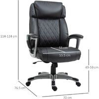 Vinsetto Vibration Massage Executive Chair High Back w/ Adjustable Height Black