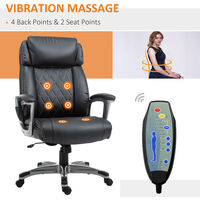 Vinsetto Vibration Massage Executive Chair High Back w/ Adjustable Height Black