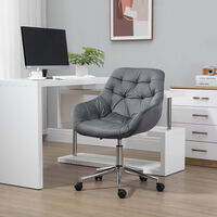 Vinsetto Home Office Chair Velvet Ergonomic Computer Chair Comfy Desk Chair with Adjustable Height, Arm and Back Support, Dark Grey