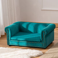 PawHut Luxurious Pet Sofa Soft Dog Bed Couch w/ Removable Sponge Cushion Green