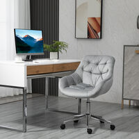 Vinsetto Home Office Chair Velvet Ergonomic Computer Chair Comfy Desk Chair with Adjustable Height, Arm and Back Support, Grey