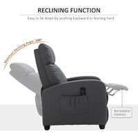 HOMCOM Recliner Sofa Chair PU Leather Massage Armcair w/ Remote Control, Grey