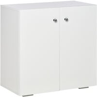 HOMCOM Freestanding Two-Shelf Storage Cabinet Sideboard w/ Doors Office Home White