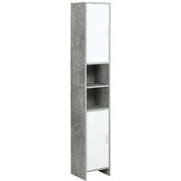 kleankin Bathroom Cabinet Cupboard Shelving Storage Unit w/ Doors & 6 Shelves