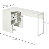 HOMCOM L-Shaped Corner Computer Desk Study Table Workstation w/ Shelf Drawer White