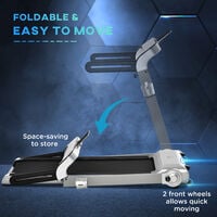 HOMCOM Folding Treadmill 2HP Electric Motorised Running Machine w/ LED Display