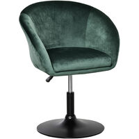 HOMCOM Swivel Bar Stool Fabric Dining Chair Dressing Stool Tub Seat Green