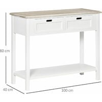 HOMCOM Console Table w/ Drawers and Shelf Sofa Table for Hallway Living Room