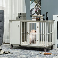 PawHut Dog Crate Pet Kennel Cage End Table Side Cabinet Cushion for Small Dogs