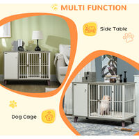 PawHut Dog Crate Pet Kennel Cage End Table Side Cabinet Cushion for Small Dogs