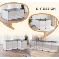 PawHut DIY Pet Playpen 22 Panels Small Animal Cage for Guinea Pigs Clear
