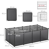PawHut DIY Pet Playpen 28 Panels Small Animal Cage for Guinea Pigs Grey