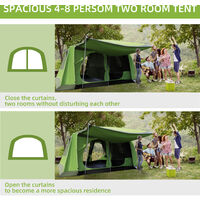 Outsunny Two Room Dome Tent Camping Shelter w/ Porch and Portable Carry Bag