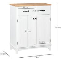 HOMCOM Simple Kitchen Cupboard Storage Cabinet w/ Drawer Living & Dining Room